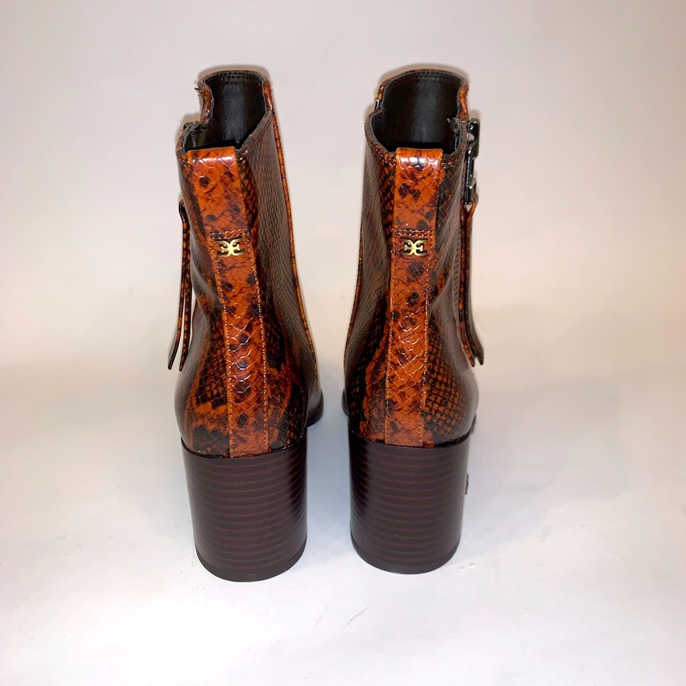 Sam Edleman carlysle dress booties in brown & black  snake print size 6 - Picture 5 of 10